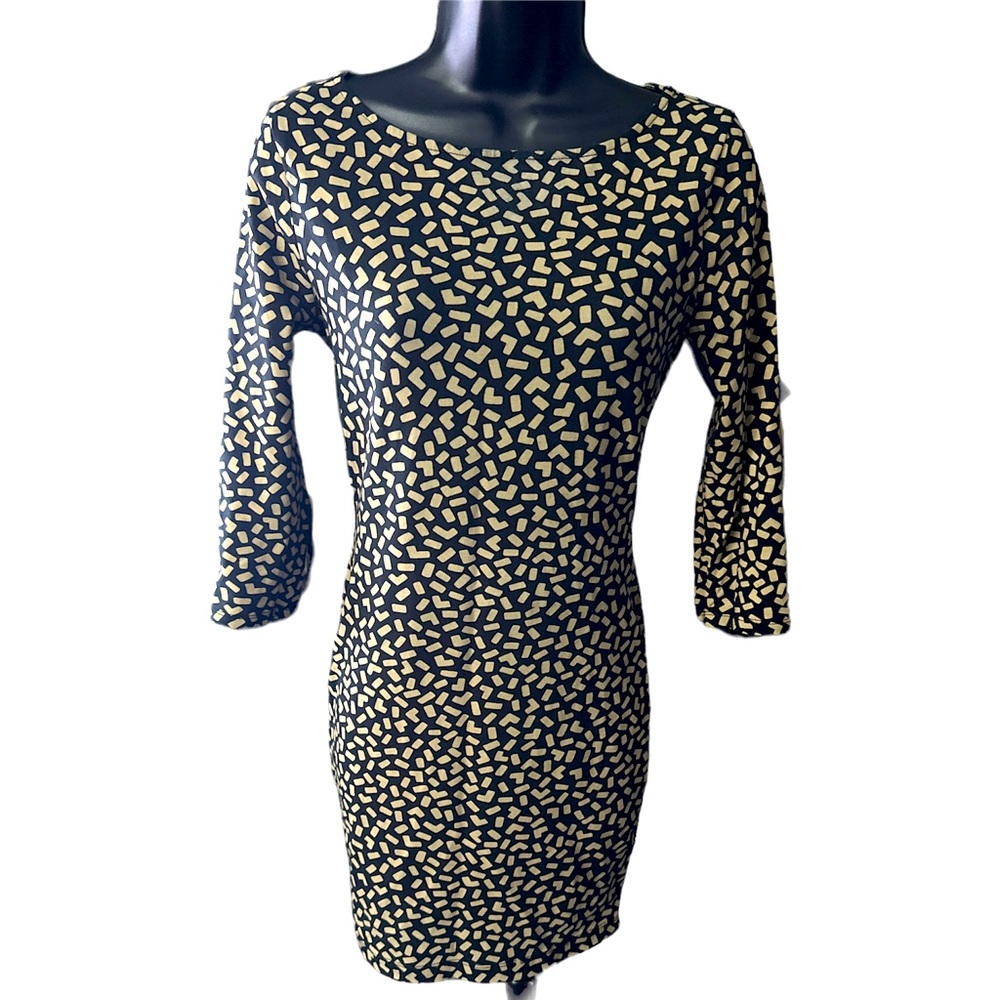 Forever 21 Tan & Black Long-sleeved Dress